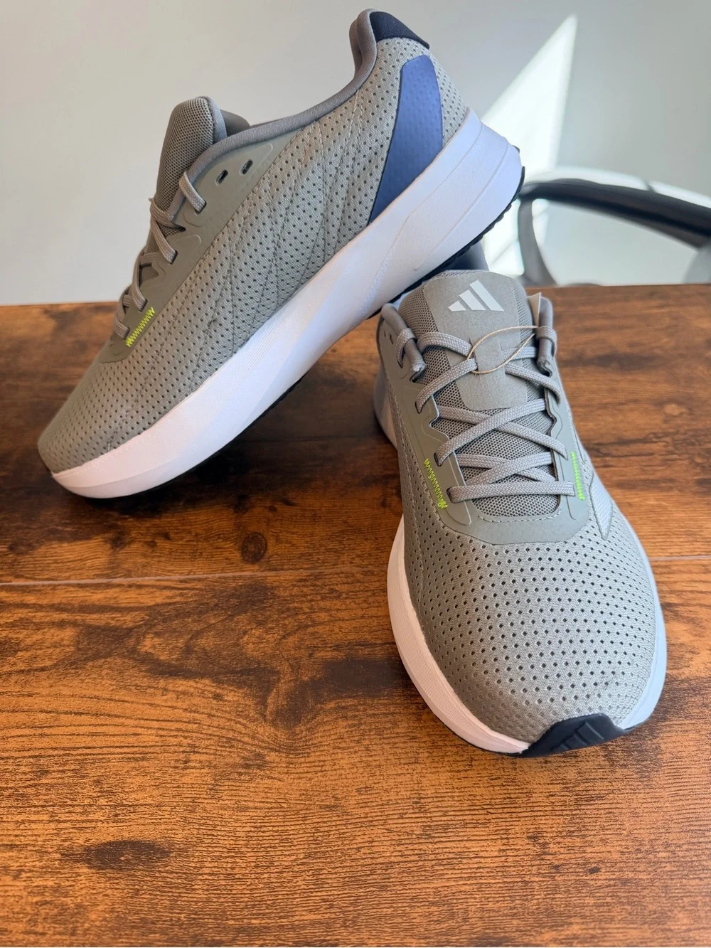 adidas Gray Athletic Sneakers with White Stripes